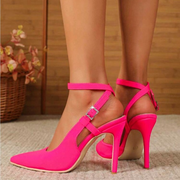 Ladies' Cross Straps Buckle Block Heel Sandals With Color-Block Design - Picture 3 of 4